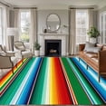 thumbnail image 1 of Large Area Rugs for Living Room Bedroom, Mexican Stripes 6'x9' Rug Washable Carpet Runner Indoor Outdoor, Colorful Striped Mexican Fiesta Theme Non Slip Floor Mats Rug for Kitchen, Playroom, 1 of 8