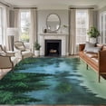 thumbnail image 1 of Large Area Rugs for Living Room Bedroom, Mountain 8'x10' Rug Washable Carpet Runner Indoor Outdoor, Forest Green Trees Modern Art Non Slip Floor Mats Rug for Kitchen, Patio, 1 of 8