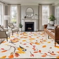 thumbnail image 1 of Large Area Rugs for Living Room Bedroom, Orange Leaves Fall 5'x8' Rug Washable Carpet Runner Indoor Outdoor, Branches Birds Pine Cones Rustic Non Slip Floor Mats Rug for Kitchen, Bathroom, 1 of 8