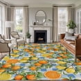 thumbnail image 1 of Large Area Rugs for Living Room Bedroom, Orange Lemons 5'x8' Rug Washable Carpet Runner Indoor Outdoor, Summer Botanical Checkered Farmhouse Non Slip Floor Mats Rug for Kitchen, Bathroom, 1 of 8
