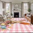 thumbnail image 1 of Large Area Rugs for Living Room Bedroom, Pink Bunny Easter 5'x8' Rug Washable Carpet Runner Indoor Outdoor, Tulip Spring Floral Eggs Checkered Pastoral Non Slip Floor Mats Rug for Kitchen, Bathroom, 1 of 8