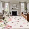 thumbnail image 1 of Large Area Rugs for Living Room Bedroom, Pink Spring Floral 8'x10' Rug Washable Carpet Runner Indoor Outdoor, Pastoral Flowers Farmhouse Rustic Non Slip Floor Mats Rug for Kitchen, Patio, 1 of 8