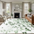 thumbnail image 1 of Large Area Rugs for Living Room Bedroom, Sage Green Leaves 8'x10' Rug Washable Carpet Runner Indoor Outdoor, Summer Botanical Non Slip Floor Mats Rug for Kitchen, Patio, 1 of 8
