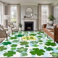thumbnail image 1 of Large Area Rugs for Living Room Bedroom, St. Patrick's Day 5'x8' Rug Washable Carpet Runner Indoor Outdoor, Spring Lucky Green Shamrock Cloud Blue Non Slip Floor Mats Rug for Kitchen, Bathroom, 1 of 8