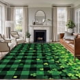 thumbnail image 1 of Large Area Rugs for Living Room Bedroom, St. Patrick's Day 5'x8' Rug Washable Carpet Runner Indoor Outdoor, Spring Shamrocks Farmhouse Green Checkered Non Slip Floor Mats Rug for Kitchen, Bathroom, 1 of 8