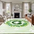 thumbnail image 1 of Large Area Rugs for Living Room Bedroom, St. Patrick's Day 6'x9' Rug Washable Carpet Runner Indoor Outdoor, Lucky Shamrock Wreath Lips Green Stripes Non Slip Floor Mats Rug for Kitchen, Playroom, 1 of 8