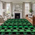 thumbnail image 1 of Large Area Rugs for Living Room Bedroom, St. Patrick's Day 8'x10' Rug Washable Carpet Runner Indoor Outdoor, Spring Green Lucky Clovers Shamrock Non Slip Floor Mats Rug for Kitchen, Patio, 1 of 8