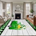 thumbnail image 1 of Large Area Rugs for Living Room Bedroom, St. Patrick's Day 8'x10' Rug Washable Carpet Runner Indoor Outdoor, Spring Lucky Grass Truck Gray Wood Plaid Non Slip Floor Mats Rug for Kitchen, Patio, 1 of 8
