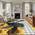 thumbnail image 1 of Large Area Rugs for Living Room Bedroom, Sunflower Cows 6'x9' Rug Washable Carpet Runner Indoor Outdoor, Farmhouse Floral Watercolor Botanical Plaid Non Slip Floor Mats Rug for Kitchen, Playroom, 1 of 8