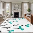 thumbnail image 1 of Large Area Rugs for Living Room Bedroom, Teal Green Floral 6'x9' Rug Washable Carpet Runner Indoor Outdoor, Abstract Botanical Flower Leaf Artwork Non Slip Floor Mats Rug for Kitchen, Playroom, 1 of 8