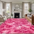 thumbnail image 1 of Large Area Rugs for Living Room Bedroom, Valentine's Day 5'x8' Rug Washable Carpet Runner Indoor Outdoor, Pink Roses Floral Butterfly Romance Non Slip Floor Mats Rug for Kitchen, Bathroom, 1 of 8