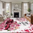 thumbnail image 1 of Large Area Rugs for Living Room Bedroom, Valentine's Day 6'x9' Rug Washable Carpet Runner Indoor Outdoor, Love Tree Branch Truck Roses Romantic Non Slip Floor Mats Rug for Kitchen, Playroom, 1 of 8
