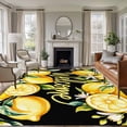 thumbnail image 1 of Large Area Rugs for Living Room Bedroom, Yellow Lemons 5'x8' Rug Washable Carpet Runner Indoor Outdoor, Summer Fruits Leaves Botanical Black Non Slip Floor Mats Rug for Kitchen, Bathroom, 1 of 8