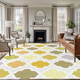 Pattern In A Room Large Area Rugs for Living Room Bedroom, Yellow Orange Moroccan 5'x8 ...