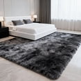 thumbnail image 1 of Area Rugs for Living Room Bedroom, 5'x8' Soft Fluffy Shag Indoor Floor Carpet for Living Room Bedroom Dining Room Office Home Decor, Tie-dye Dark Gray, 1 of 7