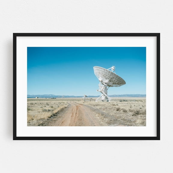Very Large Array 01 - Socorro New Mexico Photography Space Desert Landscape Rural Scenic Skyline Travel Poster Black Framed Wall Art Print 5 x 7 inches