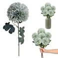 thumbnail image 1 of Large Artificial Chrysanthemum Flower, 22" Long 4" Head Faux Bloom for Wedding Table Centerpiece, Home Vase Decor, Green, By Preplabs, 1 of 9