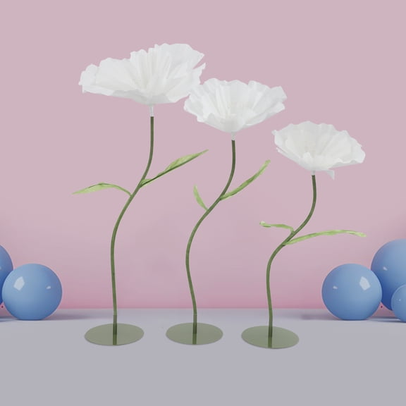 Large Artificial Flower Decoration, Artificial Corn Poppy Flower for Wedding Decoration, Birthday Party Banquet Background Artificial Flower Arrangements