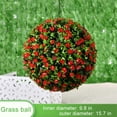 thumbnail image 1 of Large Artificial Flower Grass Topiary Ball,Faux Plants Decorative Balls-Indoor Outdoor Wedding Party Decor,Faux Foliage Garden Sphere for Garden,Balcony- Red 15.7in, 1 of 7