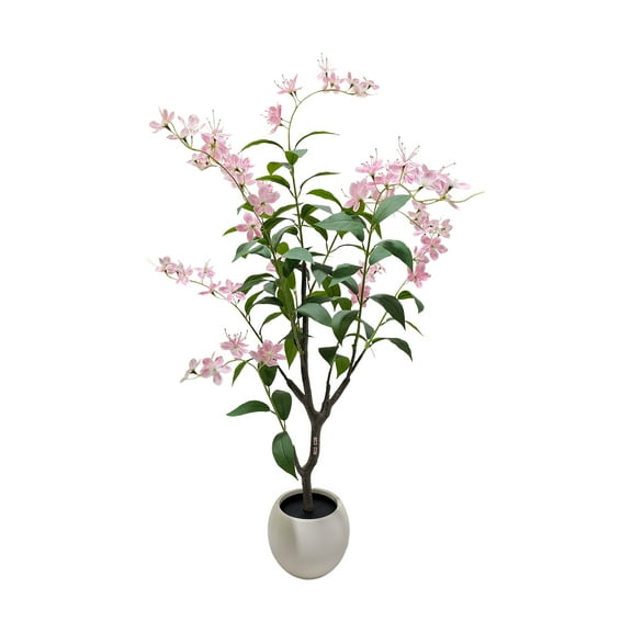 Large Artificial Flower Tree with Realistic Fruits - 4FT Potted Faux Plant for Home Office Indoor Decor, Wedding & Commercial Use