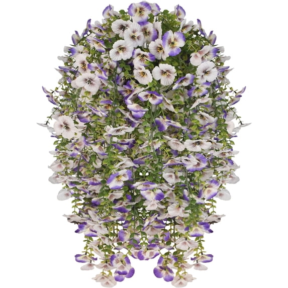 Large Artificial Hanging Morning Glory Vine, Outdoor Porch Garden Home All Seasons Decor, UV Resistant Fake Flower Morning Glory for Outdoor Garden Porch Wedding Decor