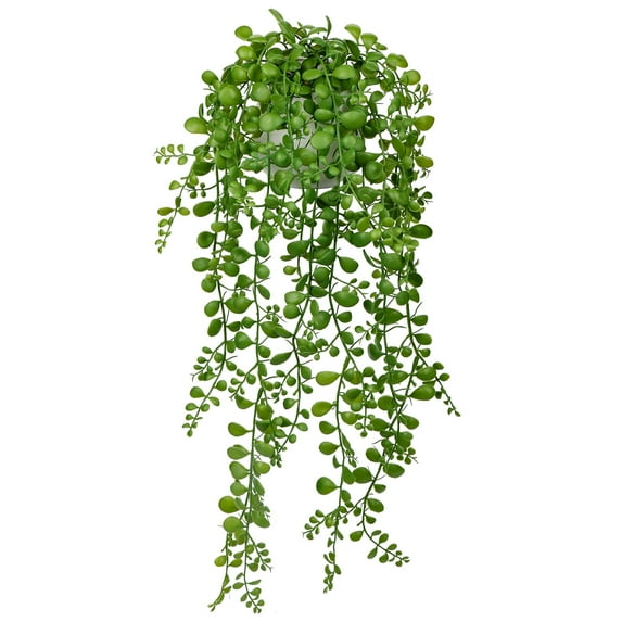 Large Artificial Hanging Plants 21 inch Fake Greenery Succulent Potted Plant Ceramic Planter for Home Wall Indoor Outdoor Decor