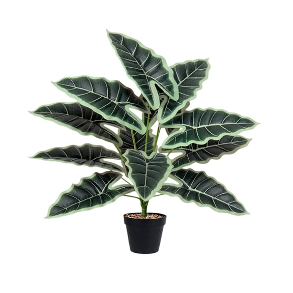 Large Artificial Money Tree Potted Plant, Lifelike Plastic Faux Plant for Home Office Garden Porch Windowsill Decor, 22 Inches Tall, Green