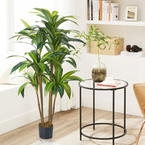 Large Artificial Olive Tree with Pot for Home Decor | Fake Floor Plant in 2 Sizes (59" or 47" Height) | Realistic Indoor/ Outdoor Faux Tree for Living Room, Office, Porch