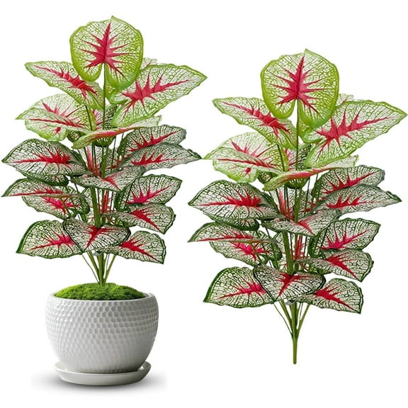 Large Artificial Palm Trees and Banana Trees Artificial Plant with Red and Green Leaves Multi Functional Simulated Green Plants Indoor and Outdoor Decoration Plant