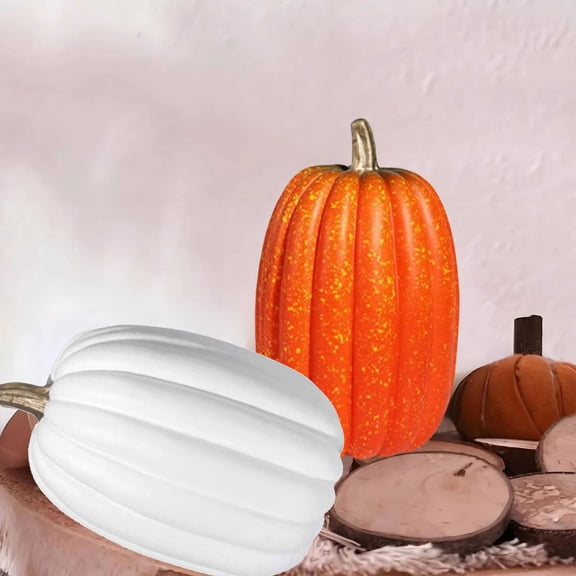 Large Artificial Pumpkin Decor 8.5 Inch – Foam Fake Pumpkin for Halloween, Fall Home Decorations, Crafts and DIY Painting