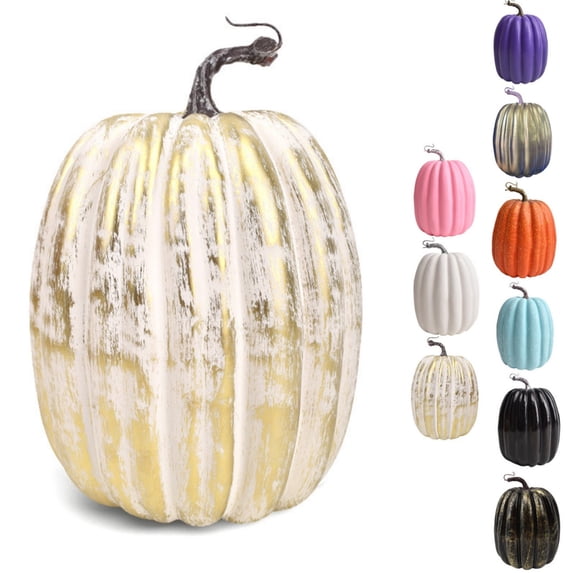 Large Artificial Pumpkins for Fall Decor | 6.3"x8.7" Lightweight Foam Decor Adds A Playful Pastel Accent To Tables, Mantels, Entryways, Parties, Weddings And Seasonal Displays, Silver