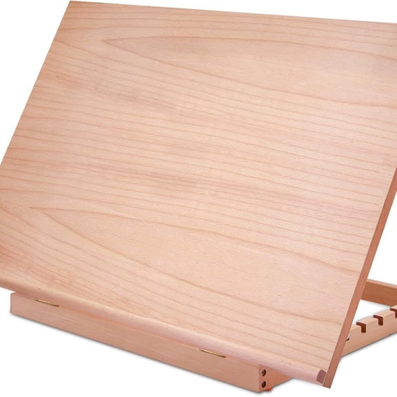 Large Artist Drawing & Sketching Board, 6-Position Adjustable Wood Drafting Table Easel, 24.8" L x 16.5" W (A2) Art Easel for Artist, Beginners, Students