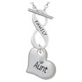thumbnail image 1 of Large ''Aunt'' Heart with Clear Crystal Family Infinity Toggle Chain Necklace, 1 of 1