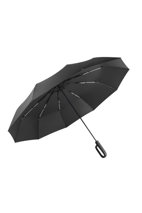 Large Automatic Windproof Umbrella Heavy Duty Folding UV Protection One-Touch Open/Close Travel Beige