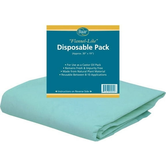 Large Baar Castor Oil Disposable Flannel-Like Pack: 30"X 19"