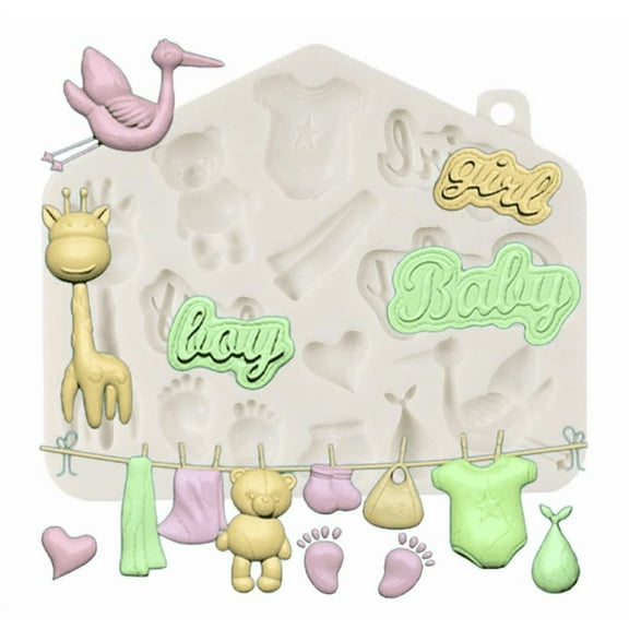 Large Baby Boy/Girl Theme Silicone Mold