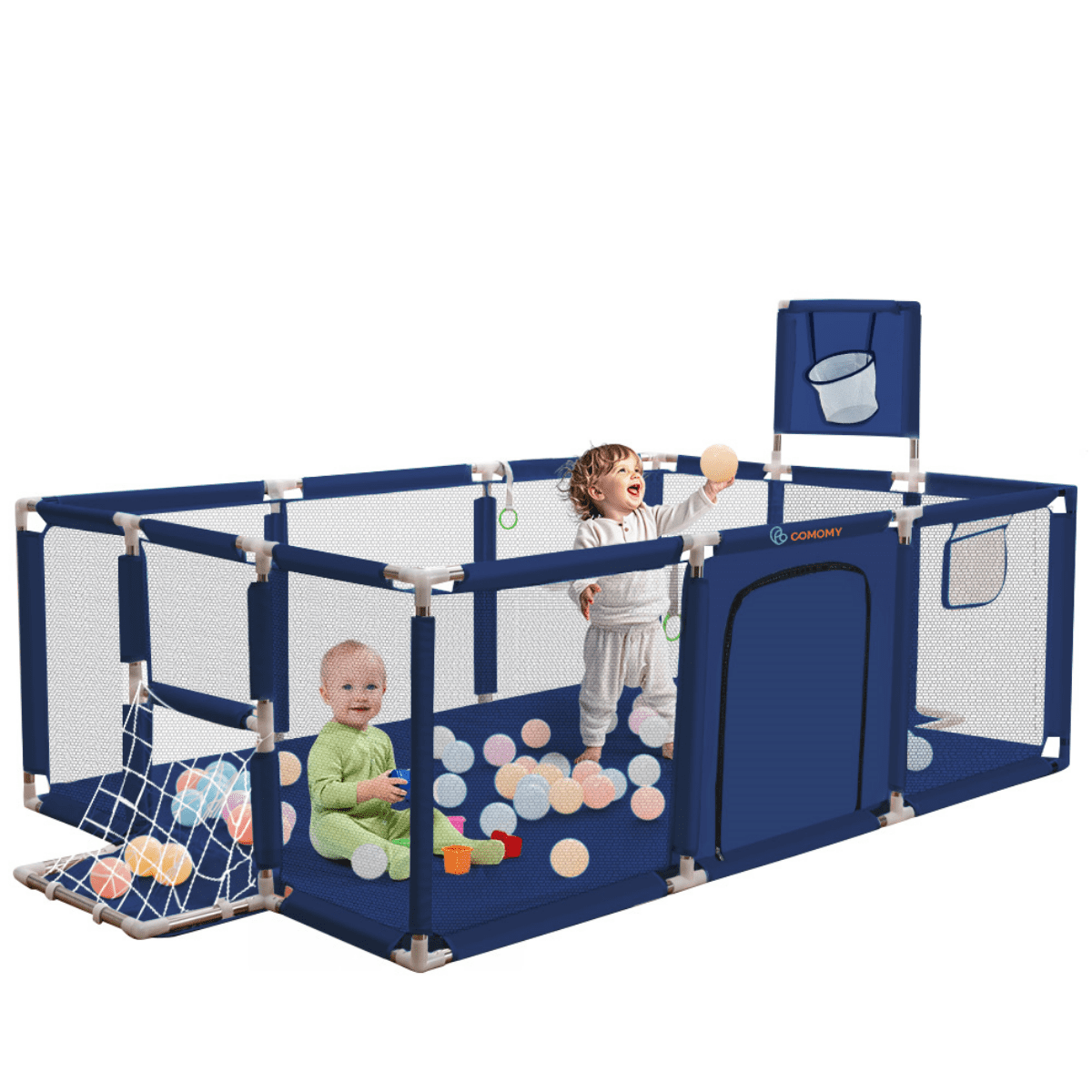 SINGES Large Blue Baby Playpen with Basketball Hoop 6 to South Africa Ubuy