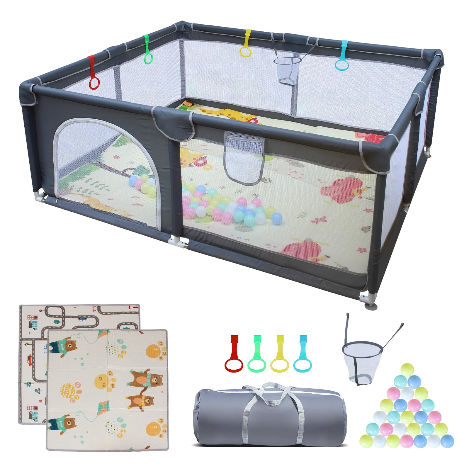 Large Baby Playpen with Mat Cloth Playpen Removable Enclosures,71"x59" Portable Playpen for Indoor/Outdoor