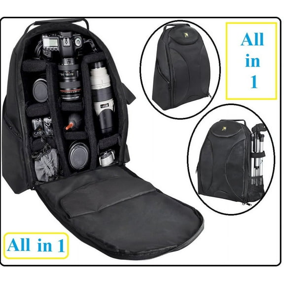 Deluxe Photo/Video Padded Backpack Camera Bag Case For Canon EOS Rebel 77D T7i SL2