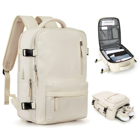 Large Backpack Women, Carry On Backpack,Hiking Backpack Waterproof Outdoor Sports Rucksack Casual Daypack School Bag Fit 14 Inch Laptop with USB Charging Port Shoes Compartment