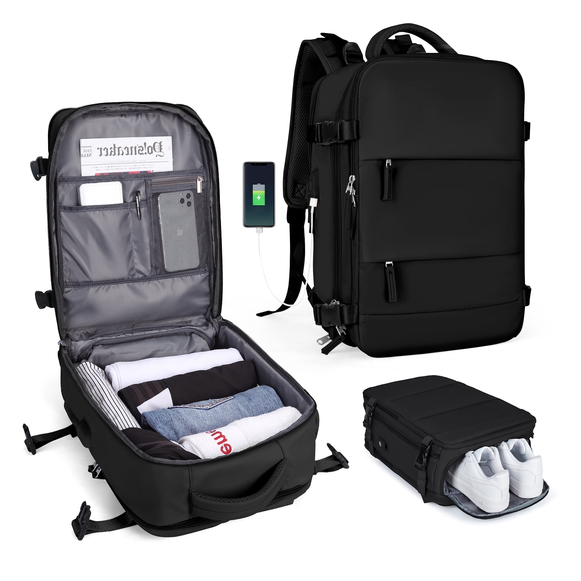 Coowoz - Mochila De Viaje Grande Para Mujeres Y Hombres, Impermeable