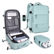Large Backpack Women, Men Carry On Backpack,Hiking Backpack Waterproof Outdoor Sports Casual Daypack with Shoe Compartment ,Large Capacity Student School Bag Light Blue