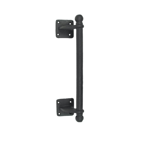 Large Backplate Rounded Cast Iron Door Pull Rustic Gate Handle Sliding Barn Hardware