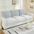 thumbnail image 1 of Large Backrest Cushion Covers Super Stretch Backrest Covers for 3 Cushion Couch Sofa, Couch Back Cushion Covers Featuring with Chenille Yarn (Softer Version, 3PC, Light Grey), 1 of 13