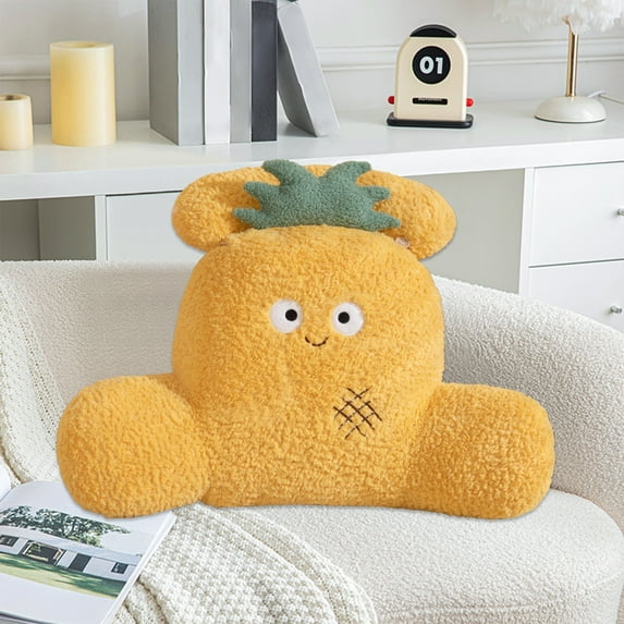 Large Backrest Reading Pillow, Soft Flock Sofa Cushion, Detachable Cover with Size 55cm for Dormitory, Office, and Bed Use