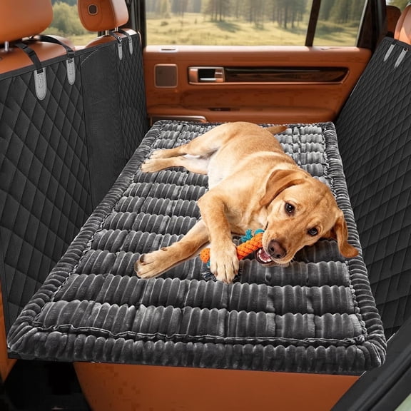 Large Backseat Dog Bed Mat, Pet Car Seat Cover, Non-Slip Travel Pad Universal Protector for Suv Truck Car Trunk Home Use, 27.6"x52", Grey