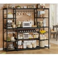 thumbnail image 1 of Large Bakers Rack with Power Outlet, 5 Tiers Coffee Bar Table with Wire Basket, 8 Hooks and Goblet Holder, Black, 1 of 7