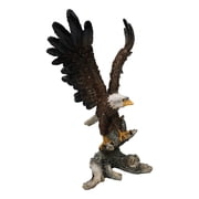 Large Bald Eagle Figurine with Outstretched Wings Taking Flight from Tree Branch
