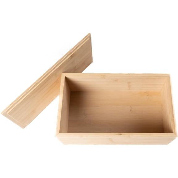 Large Bamboo Bread Box for Kitchen Countertop | Vintage Wooden Breadbox for Pantry Storage | Eco-Friendly Bread Container Keeps Bread Fresh | Modern Bread Organizer