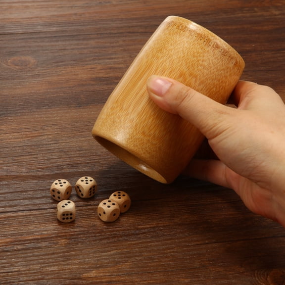 Large Bamboo Dice Cup with Lid Wooden Dice Shaker Box Gambling Dice Roller for Bar Party Game Accessories